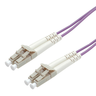 Fiber kábel LC-LC, 0.5m Duplex OM4(50/125µm), 2mm, fialový