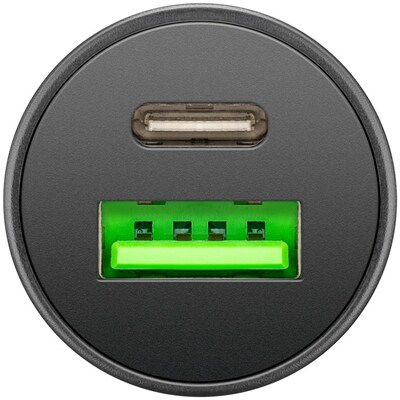 Nabíjačka USB do auta 2port, 1xUSB A 1xUSB Typ C, 3A, 45W, Power Delivery, QC3.0, Mini, čierna