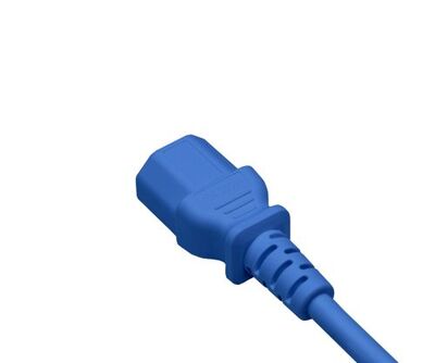 Kábel sieťový 230V predlžovací, C13 - C14, 5m, 1.00mm², 10A, modrý