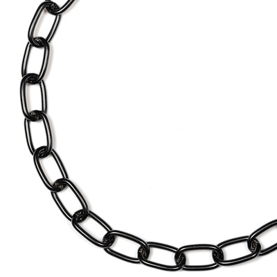 Obojok retiazkový nastaviteľný 3mm/50cm, karabína, stredné oko, nerezová oceľ, čierny, HS