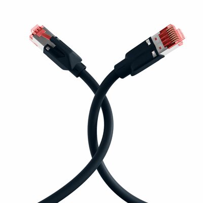 S/FTP (PiMF) Patchkábel LSOH 0.5m cat.6a, čierny, Cu UC900 s TM21