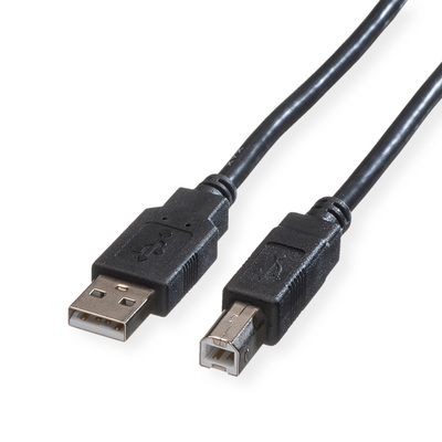 Kábel USB 2.0 A-B M/M 1.8m, High Speed, čierny, TPE, Eko balenie