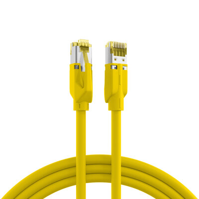 S/FTP (PiMF) Patchkábel LSOH 10m cat.6a, žltý, Cu, Dätwyler 7702 Flex s TM31