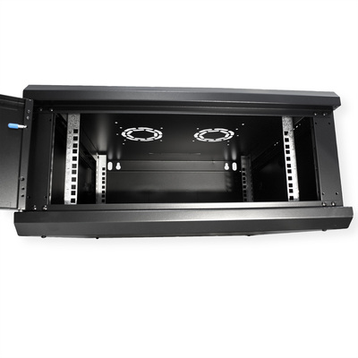 19" Rack na stenu 4U, čierny, 290x600x600mm (HxWxD), odnímateľné bočnice