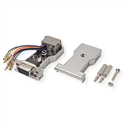 Adaptér/redukcia D-SUB 9pin, DB9/RJ45 F/F, neosadený