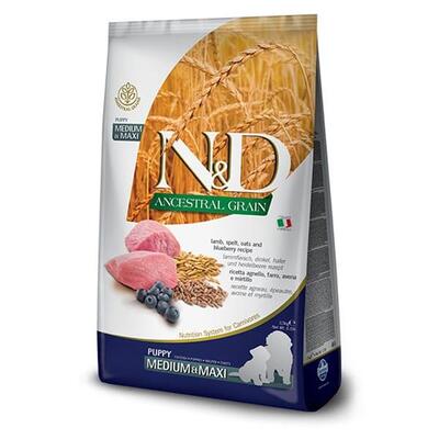 Farmina N&D dog AG puppy medium/maxi, lamb, spelt, oats & blueberry, 2.5 kg