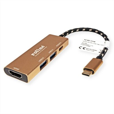 Dokovacia Stanica USB 3.1 Typ C, 4K HDMI, 2x USB 3.0, 1x USB 3.1 Typ C (Power Delivery), Gold