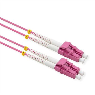 Fiber kábel LC-LC, 5m Duplex OM4(50/125µm), LSOH, low-loss konektor, 4mm, fialový