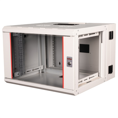 19" Rack na stenu 7U, sivý, 418x600x600mm (HxWxD), RAL7035, PRO, otočný (2-dielny)