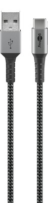 Kábel USB 2.0 Typ C AM/CM 0.5m, High Speed, Power Delivery 60w 20V3A, čierny/sivý