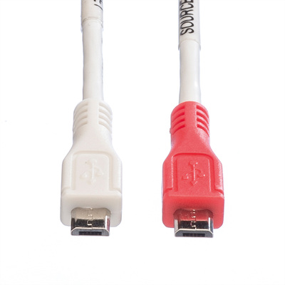 Kábel USB 2.0 MICRO-B - MICRO-B M/M 0.3m, High Speed, biely, napájací