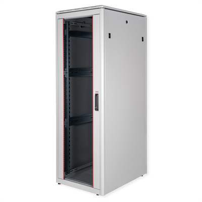 19" Rack na podlahu 36U, 1786x600x800mm (HxWxD), PRO, sklenené dvere, sivý