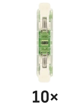 Spojka páčková, svorka bezskrutková, 2-pólová, 0.2-4.0mm², priehľadná, 10 ks/bal
