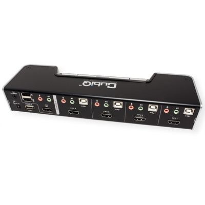 KVM switch/prepínač 4PC, HDMI, USB, audio, USB hub2.0