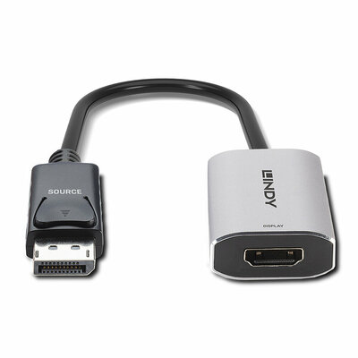 Adaptér DisplayPort/HDMI M/F, 15cm čierny, DP ver.1.4 (8K@60Hz)
