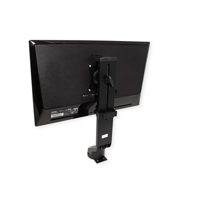 Držiak pre monitor na stôl, úchyt o dosku, max 8kg, VESA 75/100, čierny