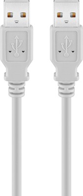 Kábel USB 2.0 A-A M/M 3m, High Speed, sivý, LC
