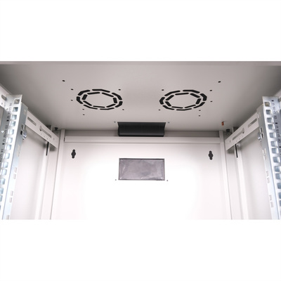 19" Rack na stenu 16U, sivý, 818x600x450mm (HxWxD), RAL7035, PRO, odnímateľné bočnice