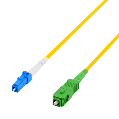 Fiber kábel LC-SC/APC, 1m Simplex OS2(9/125µm), LSOH, G657.A2, ohybný, 2mm, žltý