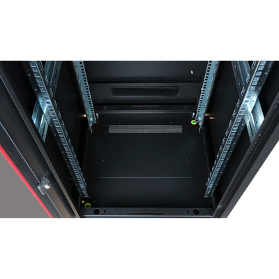 19" Rack na podlahu 26U, 1342x600x600mm (HxWxD), PRO, sklenené dvere, čierny