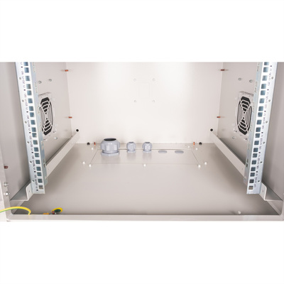 19" Rack na stenu 7U, sivý, 510x600x600mm (HxWxD), RAL7035, IP55, vonkajší, odnímateľné bočnice