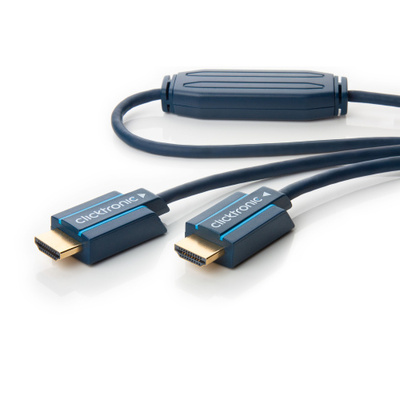 Kábel HDMI M/M 30m, Ultra High Speed+Eth, 4K@60Hz, HDMI 2.0, Modrý, jednosmerný, Aktívny, G, C
