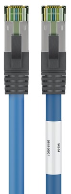 S/FTP (PiMF) Patchkábel LSOH 1m cat.8.1, modrý, Cu, 40GBit/s, 2000MHz