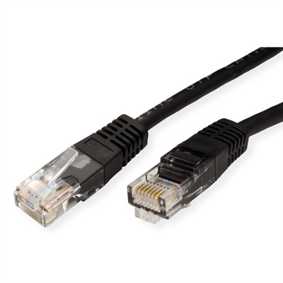 UTP Patchkábel 0.5m cat.5e, čierny, Cu