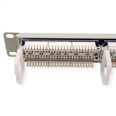 19" Patch panel 24port cat.5e, netienený, 1U, sivý