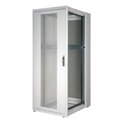 19" Rack na podlahu 42U, 2010x800x1000mm (HxWxD), BASIC, perforované dvere, sivý