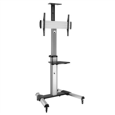 Držiak na kolieskach pre TV 37-70", s policou, výška 120-160cm, max 50kg, VESA do 600x400, sivý