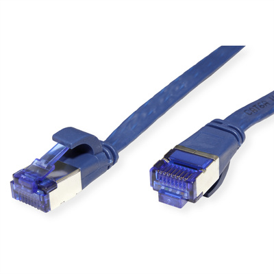 U/FTP Patchkábel 0.5m cat.6a, modrý, extra plochý, Cu