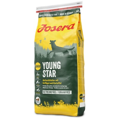 Krmivo JOSERA YoungStar 25/13, šteňatá a mladé psy, bez obilia, 15kg