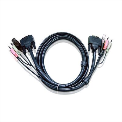 Sada káblov pre KVM, DVI-D, USB A-B, Audio 1.8m Dual Link