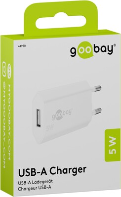 Nabíjačka USB 230V 1port, 1xUSB A, 1A, 5W, SLIM, biela