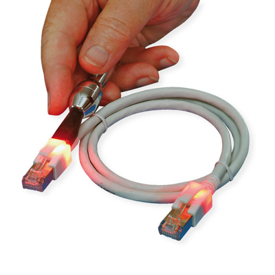 S/FTP (PiMF) Patchkábel LSOH 2m cat.6, sivý, CCA, LED saCon