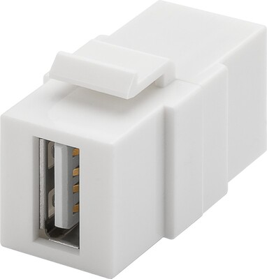Modul USB 2.0 A/A, Keystone, biely