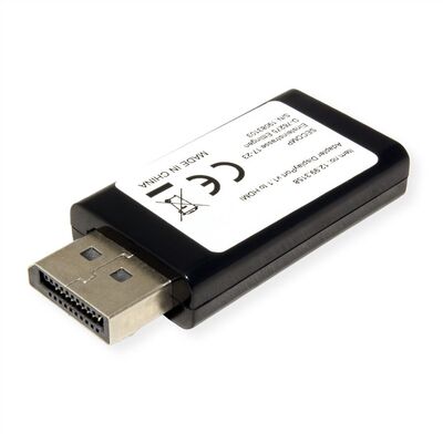 Adaptér DisplayPort/HDMI M/F, 2K@60Hz (DP 1.2, HDMI 1.4), priamy, čierny