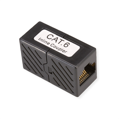 Spojka RJ45, cat.6, netienená čierna Gigabit