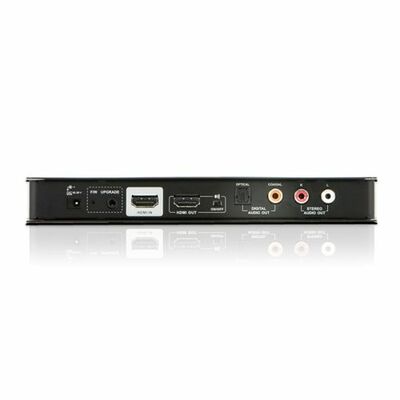 HDMI Audio Extraktor, 4K, digital: toslink (S/PDiF) + 1x Cinch (RCA), analog: 2xCinch (RCA), čierny