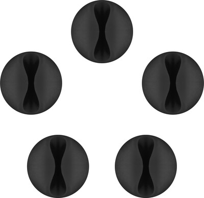 Káblový organizér, samolepiacia príchytka, ⌀7.8mm, 5ks/bal, čierny