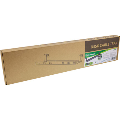 Káblový organizér, žľab na káble pod stôl, 590x131x74mm (DxHxV), čierny