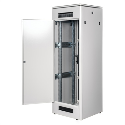 19" Rack na podlahu 36U, 1786x600x600mm (HxWxD), PRO, sklenené dvere, sivý