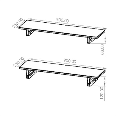 Stojan/podstavec na notebook/monitor, výškovo nastaviteľný, XL, drevený, čierny