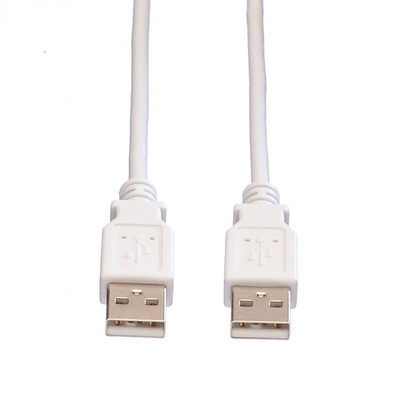 Kábel USB 2.0 A-A M/M 1.8m, High Speed, biely