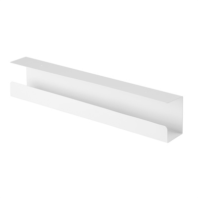 Káblový organizér, žľab na káble pod stôl, oceľ, 600x114x76mm (DxHxV), biely