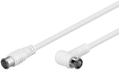 Kábel satelitný, koax F-konektor QUICK M/M 1.5m, 75 Ohm, 80dB, 2x tienený, CCS, biely, 1x90°