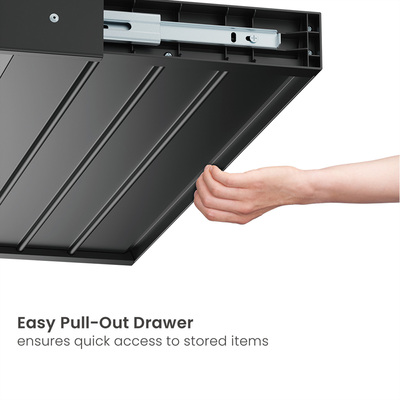 Zásuvka pod stôl, veľká, 758 x 270 x 65 mm (WxDxH), max. 10kg, čierna