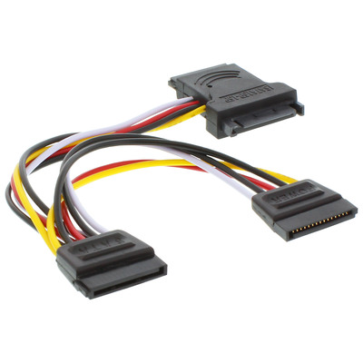 Kábel napájací interný SATA M na 3x SATA F, 0.15m