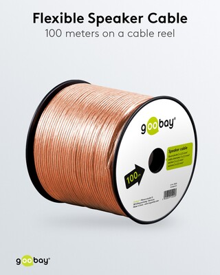Reproduktorový kábel audio 2x2.5mm², 100m, pomedený, transparentný